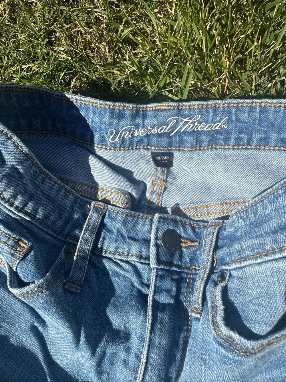 hand painted denim shorts